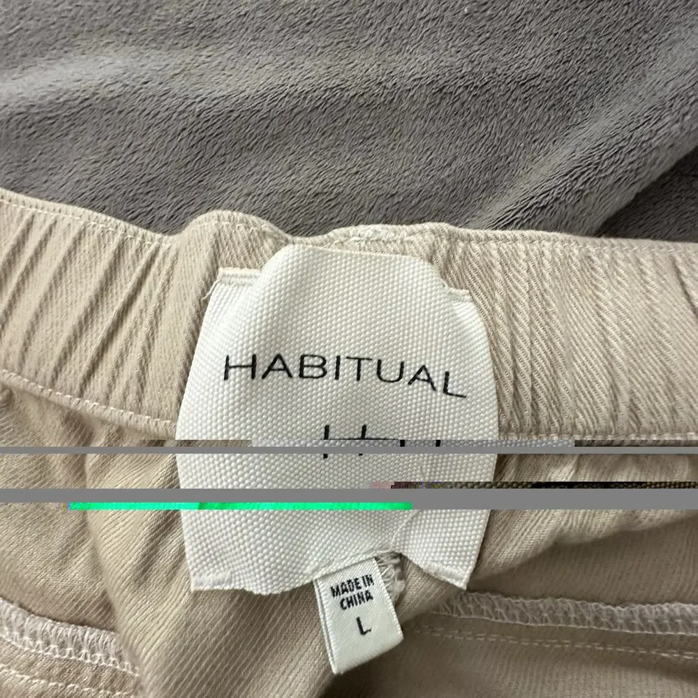 Habitual Pants Womens Large Beige Khaki Cargo Wide Leg Baggy Minimalist - Picture 6 of 13